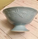 Beautiful Laura Ashley Lifestyles Rosemoor Light Blue Pedestal Bowl. Fixed Price $21.71.