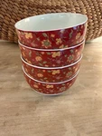 Neiman Marcus Empress Rose Brocade Bowls Red Floral Japan Set Of 4 Schumacker. Fixed Price $24.99.
