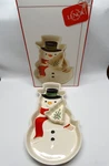 Lenox Holiday Snowman Chip And Dip Set 16.7 Christmas Serving Dish Nib. Fixed Price $30.00.