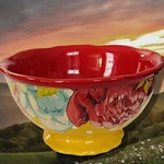 Pioneer Woman Stoneware Yellow Blossom Jubilee 6" Footed Soup Cereal Bowl. Fixed Price $14.97.