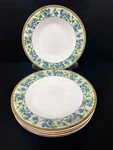 5 Christopher Stuart China Optima HK218 Chambord 9 1/2" Wide Rim Soup Bowls. Fixed Price $69.99.