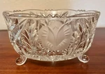 Vintage Clear Crystal Tulip Etched Front Design Large Decorative Footed Bowl 8. Fixed Price $19.81.