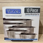Viking Mixing Bowls Set 10 Piece Stainless Steel Kitchen Cookware W/ Black Lids. Fixed Price $59.99.
