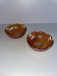 Vintage Set Of 2 Carnival Glass Bowls 4-1/4. Fixed Price $199.00.