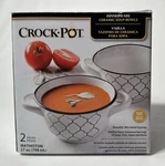 Crock-pot Piece Mathiston Black & White Ceramic Dinnerware 27OZ Soup Bowls. Fixed Price $49.99.