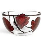 Kosta Boda 8.8" Tattoo Serving Bowl, Hand-painted Glass Rose Inspired.. Fixed Price $200.64.