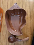 Vintage 1995 Boston Warehouse Chili Pepper Salsa Bowl Serving Dish And Spoon. Fixed Price $14.49.