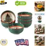Christmas Cereal Bowls, 26 Oz Soup Set Of For Kitchen, .... Fixed Price $29.59.