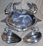 Arthur Court Aluminum Crab Salad Bowl/divided Serving Tray. Fixed Price $39.95.