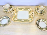 Antique 1820 Royal Crown Derby Porcelain Tea Dessert Set Tray Cups Saucers Rare. Fixed Price $379.99.
