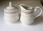 XY7-ROYAL Majestic Creamer & Sugar Bow Bouquet 8436 Rose Floral 5". Fixed Price $28.00.