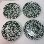4 Bennington Potters 1628YA Green Splatter Agate 8.5" Rimmed Lunch Plate Vermont. Fixed Price $98.98.