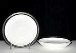 Waterford Colleen * 2 Individual Pasta Bowls Black, Platinum Encrusted, Exc. Fixed Price $200.00.