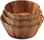 Wooden Bowls, Salad Set Of 3 - Round Piece,. Fixed Price $94.08.