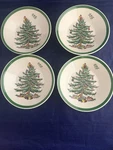 Four Spode Christmas Tree 5.25" Fruit Dessert Sauce Bowls - England S3324. Fixed Price $80.00.