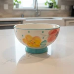 The Pioneer Woman Bloom Dots Turquoise 6" Stoneware Footed Bowl Vintage. Fixed Price $20.00.