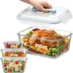 4 Pcs Extra Large Glass Food Storage Container With Airtight Locking Lid 205OZ 8. Fixed Price $45.36.