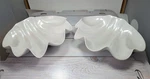 2 Melamine Shell White Footed Serving Bowls. Fixed Price $34.95.