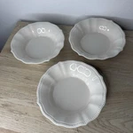 Pioneer Woman Paige Linen White Soup Pasta Bowls Set Of 3 Beaded Scalloped. Fixed Price $20.00.