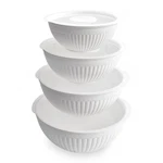 Nordic Ware 8 Piece Covered Bowl Set, White. Fixed Price $50.00.