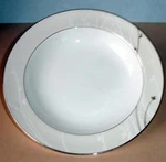 Waterford Lisette 9" Soup Pasta Bowl Platinum & White Florals New. Fixed Price $38.90.