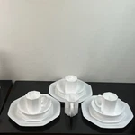 13PCS Arcopal Novoctime White Dinnerware & Salad Plates Bowls 4 Mugs. Fixed Price $79.95.