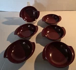 Boonton Ware Burgundy Wing Bowls 6-INCH Melmac Melamine Atomic #307-10 Cereal. Fixed Price $34.95.
