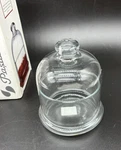 Pasabahce Crate & Barrel Turkey Glass Butter Dish With Dome Lid New In Box. Fixed Price $15.00.