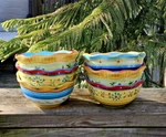 Culinary Arts Petit Jardin Cereal Bowls, Set Of 6, Scalloped Handpainted Ceramic. Fixed Price $40.80.