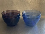 Pyrex 3-CUP Ribbed Glass Bowls 7401-3 Mcm 2 Cobalt Blue Amethyst Vintage. Fixed Price $33.75.