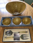 Simply Designz Salad/pasta Serving Bowl, Utensils, 3 Nut Bowls- New!. Fixed Price $35.00.