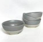 Set Of 4 Canvas Home Clef Stripe Porcelain Bowls Dark Gray 5.5 Modern. Fixed Price $39.99.