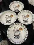 4 Pcs-chef Elect 8" Pasta Bowl Italian Theme In Diameter. Fixed Price $30.00.