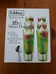 Libbey Just Desserts 16 Pc Mini Parfait Dishes & Spoon Set Nib. Fixed Price $10.95.