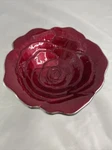 Julia Knight Rose Enameled Bowl 8 1/2" Pomegranate Color Serving Dish Display. Fixed Price $38.00.