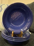 Pier 1 Melamine Royal Blue Beaded Cereal Bowls Set Of 4. Fixed Price $24.99.
