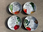 Rosanna Pasta Italiana Recipe Bowls Set Of 4 White Multicolor 8.25" Round. Fixed Price $69.99.