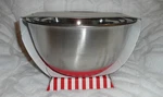 Threshold Stainless Steel Mixing Bowls Set Of 3 Red Non Skid Base New. Fixed Price $19.99.