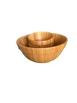 Pampered Chef Large Bamboo 2303 W/ Small Matching Bowls 2296. Fixed Price $23.99.