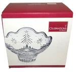 Celebrations Mikasa Christmas Night Crystal Footed Bowl WY553-728 Japan In Box. Fixed Price $28.00.
