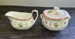 Vintage Wedgwood Bianca Bone China R4499 Williamsburg Sugar Bowl & Creamer. Fixed Price $48.00.