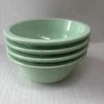 Set Of 4 Vtg Arrowhead Mint Green 5 1/2" Melamine Stackable Cereal/soup Bowl Usa. Fixed Price $14.99.
