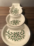Lenox Three Piece Divided Snowman Tray Dishwasher Safe. Fixed Price $39.00.