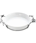 Nib Aram Michael White Orchid Pie Plate Baking Dish Serving Porcelain. Fixed Price $200.00.