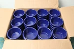 Nos Gessner Usa-made Blue Melamine Fluted Oz. Ramekins 0383A Lot Of 71. Fixed Price $125.00.