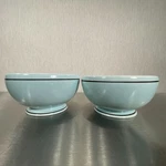 Laurie Gates Bryant Park Set Of 2 Light Blue Stoneware Bowls 5.5" Cereal Soup. Fixed Price $12.00.
