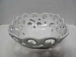 Tabletops Gallery Modern Farmhouse White Cut Out Bread Basket Ceramic 8.5" Sq. Fixed Price $24.95.