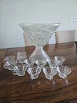 Anchor Hocking Early American Prescut 700/674 Punch Bowl Set With Cups. Fixed Price $40.00.