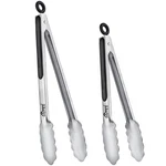 Stainless Steel Kitchen Tongs, Set Of 2-9" And 12", Locking Metal Food .... Fixed Price $13.63.