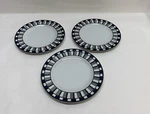 Tognana Italy Blue Gray Black Porcelain Salad Dessert Plates Set Of 3. Fixed Price $22.74.